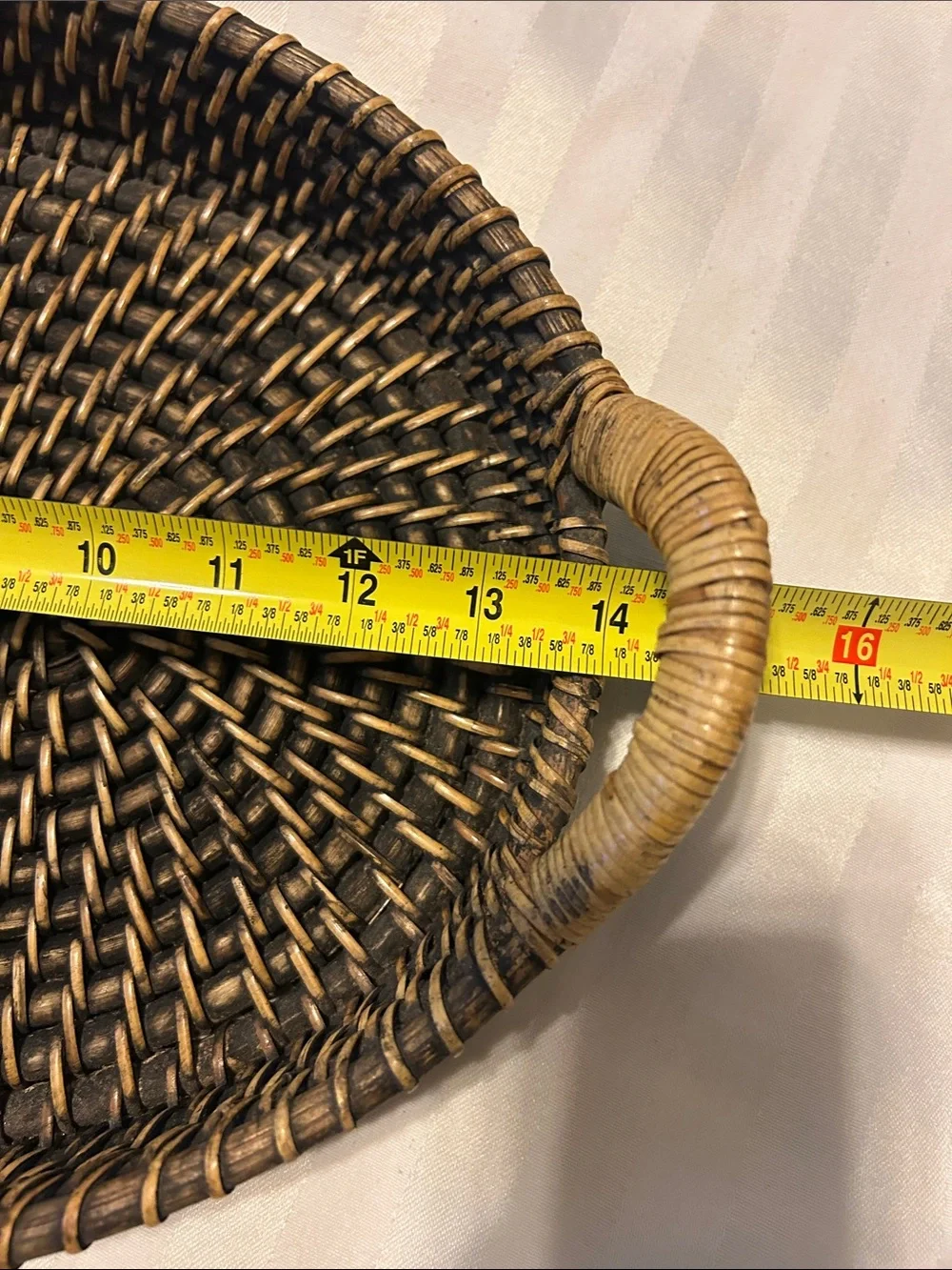 Natural Woven Oval Serving Tray - Brown